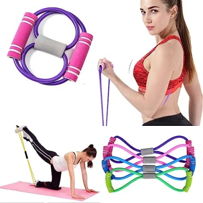Image of YOGA RESISTANCE BAND Pilates BODY TRIMMER, Fitness Band, Waist &amp; Ab Shaper, Arms, Chest Expander, Sit Up Pull ROPE (Yoga Toner)
