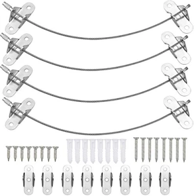 Image of Pinsheng Anti Tip Furniture Straps(4 Packs), Metal Wall Anchors Kit, Child Pet Safety Straps, Earthquake Resistant for Baby Proofing/Pet Protecting
