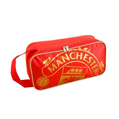 Image of Manchester United Foil Print School Shoe Bag, 18 cm, Red