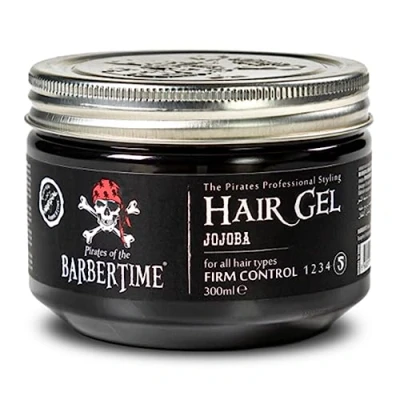 Image of BARBERTIME Hair Styling Gel All Types Firm Control Scalp Nourishing Shine and Protection Jojoba 300 ml