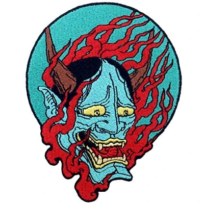 Image of Samurai Hannya oni Patch Embroidered Applique Badge Iron On Sew Emblem