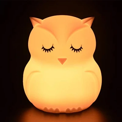 Image of Tekemai Night Light, Bedside Lamp for Children/Kids, Baby Nursery Breastfeeding Safe, Break Resistant, Eye Caring, Adjustable Brightness &amp; Color, Touch Control + Remote Medium Owl
