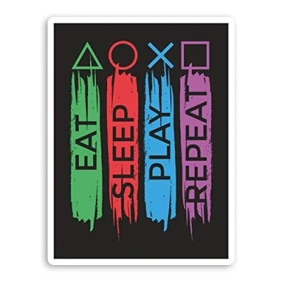 Image of 2 x 10cm Gamer Vinyl Stickers Gaming Teen Son Laptop Sticker #29135