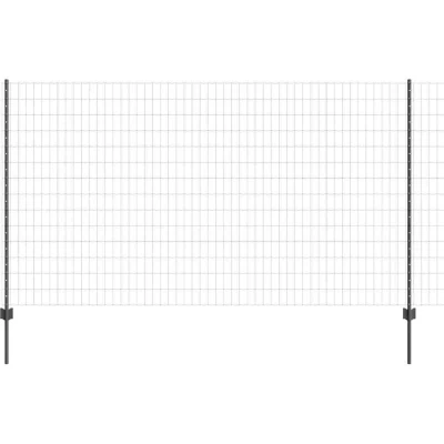 Image of vidaXL Euro Fence with 10 U Posts Grey 1,4x10 m Steel