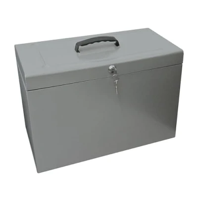 Image of Cathedral Products A4+ (Foolscap) Steel File Box with Starter Pack of 5 Suspension Files Grey