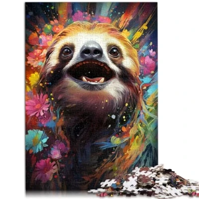 Image of Jigsaw Puzzles for Colorful psychedelic animal sloth Puzzle Adults 1000 Pieces Wooden Toy Intellectual Game 1000pcs（50x75cm）