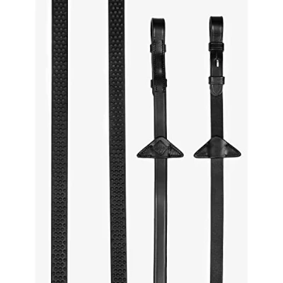 Image of LeMieux Soft Rubber Reins Black/Black Full