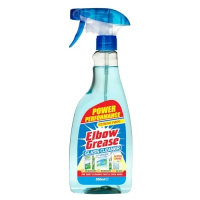 Image of Elbow Grease Glass Cleaner with Vinegar for Windows and Mirrors, 500 ml Window Cleaning Equipment (Pack of 1)