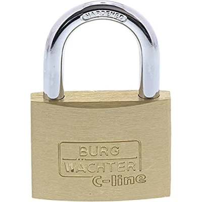 Image of Burg Wächter 222 50 Brass Padlock 50mm SB, White