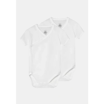 Image of Petit Bateau Naiss 2 PACK Unisex Body for kids, Size: 0m, White
