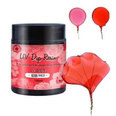 Image of WZTHLF Silicone Moulds, UV DIP Resin Glue for Wire Flower Petals Transparent Liquid Ultraviolets Curing Crystal Jewelry Making Beginner(R)