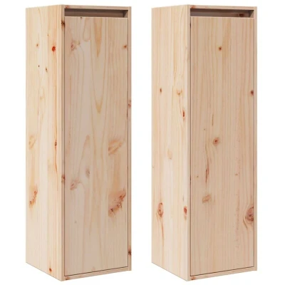 Image of vidaXL Wall Cabinets 2 pcs 30x30x100 cm Solid Pinewood