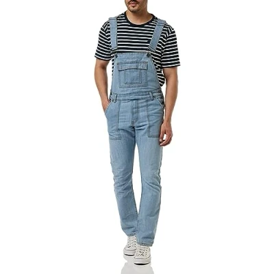 Image of Enzo Men&#039;s Ezd390 Ven Denim Dungarees Overalls, Bleach_B, 50 UK