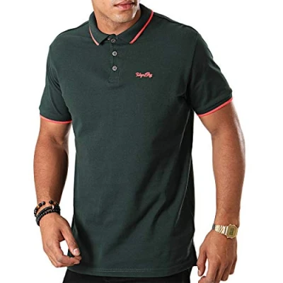 Image of Tokyo Laundry Noel Cotton Pique Polo Shirt in Pine Grove M