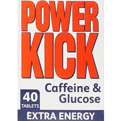 Image of Power Kick Extra Energy Caffeine &amp; Glucose Tablets x 40
