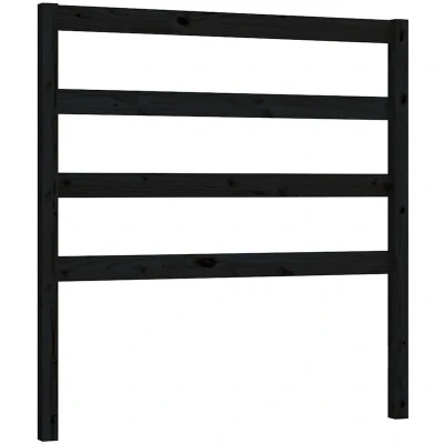 Image of vidaXL Bed Headboard Black 95x4x100 cm Solid Wood Pine
