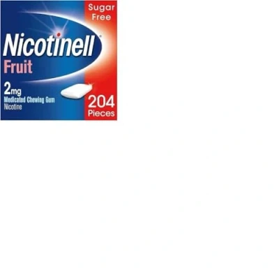 Image of Nicotinell Nicotine Gum, Quit Smoking Aid, Fruit Flavour, 2 mg, 204 Pieces