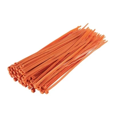 Image of Gocableties Orange Cable Ties, 200mm x 2.5mm, Bulk Pack of 1000, 8 Premium Nylon Zip Multi Purpose Plastic Tie Wraps, Secure Self Locking Mechanism, for Home, Garden, Office and DIY