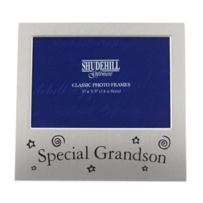 Image of 5&quot; x 3&quot; Special Grandson Photo Frame Occasion Present 73480, Silver