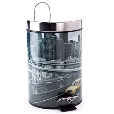 Image of MSV &quot;New York Pedal Bin, Multi Colour, 3 Litre