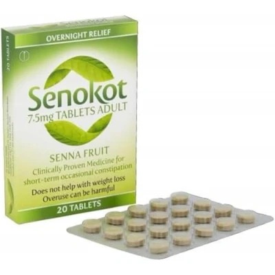 Image of Senokot, 7.5mg, 20 Tablets, Laxatives for Constipation, Constipation Relief, Stool Softener, Natural Senna Fruit, Effective Laxative, Overnight Laxatives, Digestion and Nausea