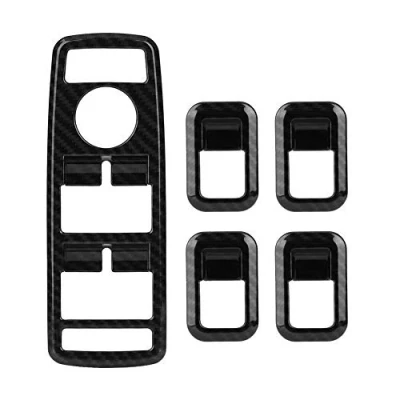 Image of Broco Driver &amp; Passenger Black Door Window Switch Panel Bezel,5Pcs Button Trim Cover for Benz A B C E CLA GLA GLK ML GLE Class W204