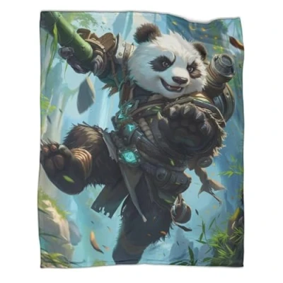 Image of Panda 3D Print Blanket Oversized Warm Adult Super Soft With Flannel For Adults &amp; Kids 50x60inch(127x152cm)