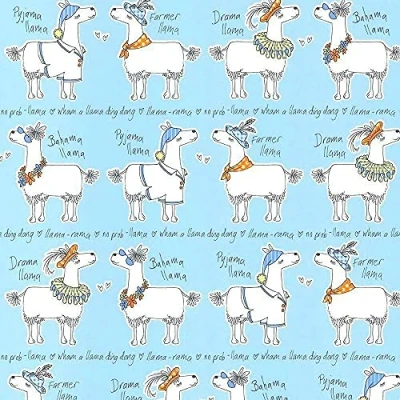 Image of Belgravia Llama Rama Cartoon Sky Blue Childrens Bedroom Nursery Wallpaper 9730