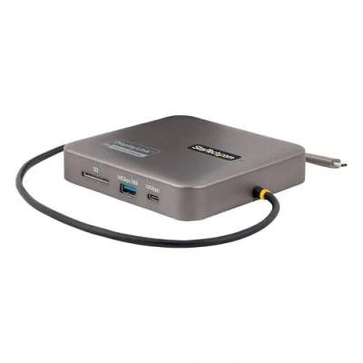 Image of StarTech.com USB C Multiport Adapter, Dual 4K 60Hz HDMI, 2 Port A/USB 10Gbps Hub, 100W PD, Hub Ethernet, Gigabit NIC, SD, Display Power, Travel Dock