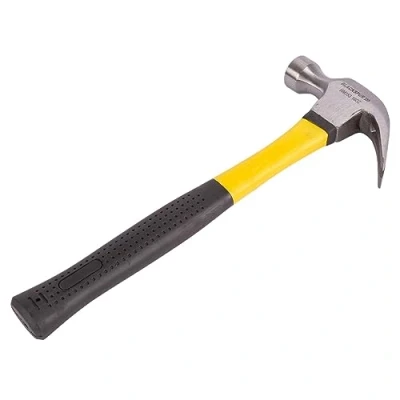 Image of Yellow 16oz Fibreglass Claw Hammer By Blackspur