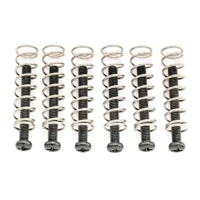 Image of Musiclily Pro M3x25mm Pan Head Humbucker Pickup Mounting Screws and Steel Springs Set for Import Electric Guitar, Black (Set of 6)