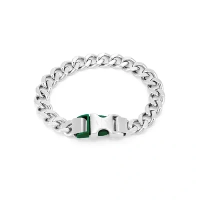 Image of Armani Exchange LOGO Bracelet silvercoloured, Men&#039;s, Size: One Size, Silver coloured