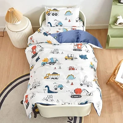 Image of Toddler&#039;s Bed Linen Cotton for Baby Dinosaur with Zip Duvet Cover Bedding Set 100 x 135 cm + 40 60 cm, 2 Piece