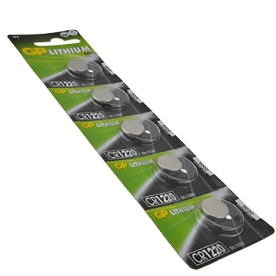 Image of GP Cell Button Battery CR1220 DL1220 3V 5 Pack