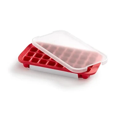 Image of Lékué Industrial Ice Cube Tray Red SBS Rubber with lid 45 x 35 25 cm