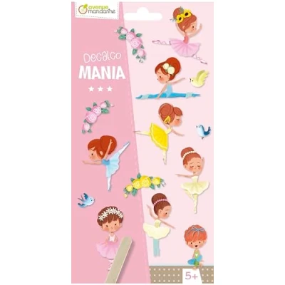 Image of Avenue Mandarine Ref CC046C Decalco Mania Decal Transfers Dancing Girls 2 Sheets Featuring up to 20 Transfers, Instructiomns Included, Suitable for Ages 5+