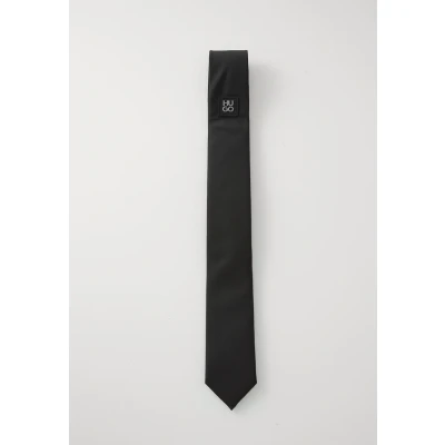 Image of HUGO Mens tie cm 6 metal det. Jacquard woven with metallic stacked logo trim
