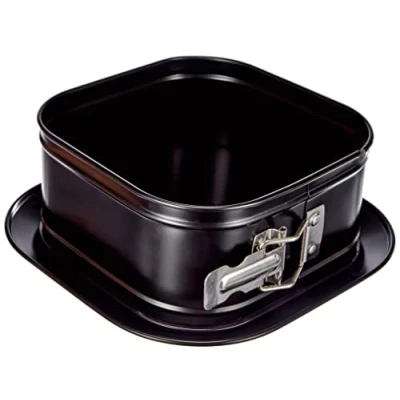 Image of Ibili Springform Set Square with Extra Base 17x17 cm, rolled steel plate, Black, 17 x 8 cm