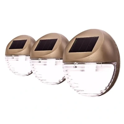 Image of Status Hobart White LED Solar Gold Fence Lights, 3 Pack