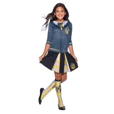 Image of Rubie&#039;s 641271S000 Hufflepuff HARRY POTTER Fancy Dress, Girls, Multicolour, Small Age 3 4