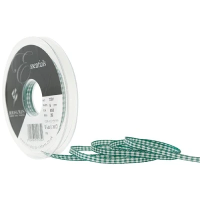 Image of Berisfords 5 mm Gingham Ribbon, Hunter
