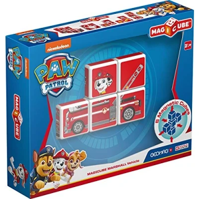Image of Geomag Magicube Paw Patrol 080 Marshall’s Fire Truck Magnetic Constructions, 5 Cubes