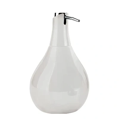 Image of Gedy Adelaide, Dimensions and Weight: 17X10.2X10.2CM &amp; 0.2 kg, Dish Capacity 420 ml, Ceramic Bathroom Soap Dispenser, White Finish, R&amp;S Design, 2 Year Warranty, One Size