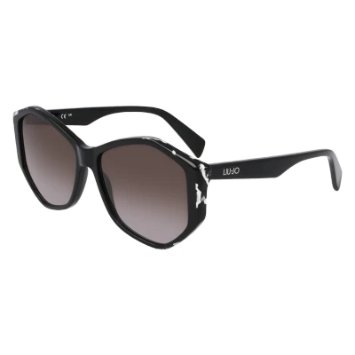 Image of LIU JO Sunglasses, Women&#039;s, Size: 57, Black/marble black