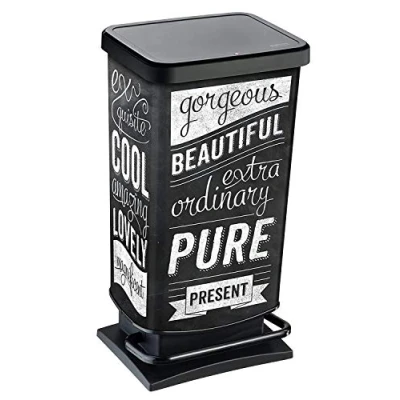 Image of Rotho Paso Dustbin 40l with pedal and lid, Plastic (PP) BPA free, hipster, (35,3 x 29,5 67,6 cm)