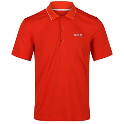 Image of Regatta Men Maverick V&#039; Quick Drying Active T Shirts/Polos/Vests Burnt Salmon, Medium