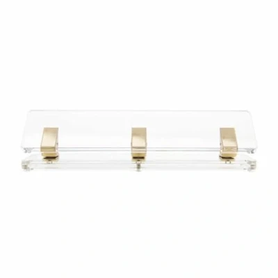 Image of RUSSELL+HAZEL Acrylic Signature Hole Punch, Clear with Gold Toned Hardware, 11 x 2.75 44629