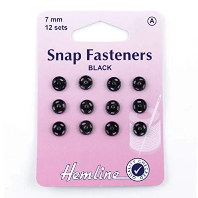 Image of Sew On Snap Fasteners 7mm Black