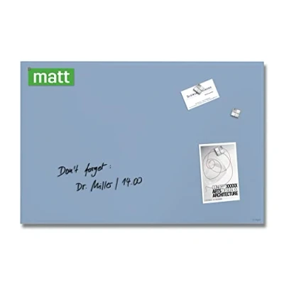 Image of SIGEL GL513 Premium Glass magnetic Board, glossy surface, 60 x 40 cm, easy mounting, pastel Blue Artverum