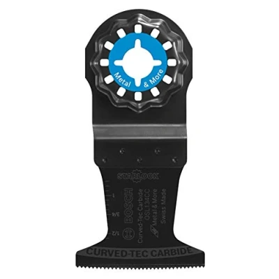 Image of BOSCH OSL134CC 1 Piece 3/4 In. Starlock Oscillating Multi Tool Metal &amp; More Curved Tec Carbide Extreme Plunge Cut Blade for (Nails and Staples), Wood with Nails, PVC